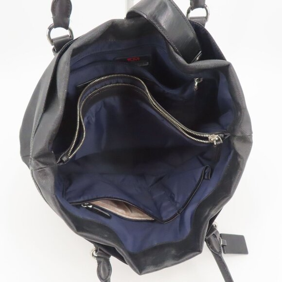 Tumi Villa Turin 73105D2 Black Canvas Work Travel Tote Handbag Purse Bag Commute - Picture 12 of 16